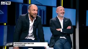 Christophe Dugarry et Frank Leboeuf dans Le Vestiaire