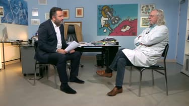 Bruce Toussaint, avec Didier Raoult, le 15 avril 2021.