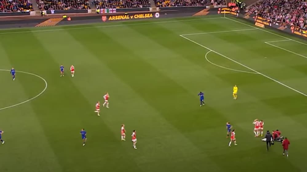 Le malaise de Frida Maanum lors d'Arsenal-Chelsea, le 31 mars 2024. Le malaise de Frida Maanum lors d'Arsenal-Chelsea, le 31 mars 2024.