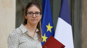 Aurore Bergé, la ministre des Solidarités, à l'Élysée le 8 novembre 2023 