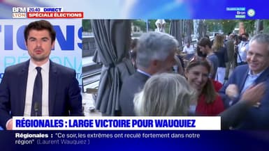 Régionales: Laurent Wauquiez s'offre un bain de foule avec ses militants après sa victoire 