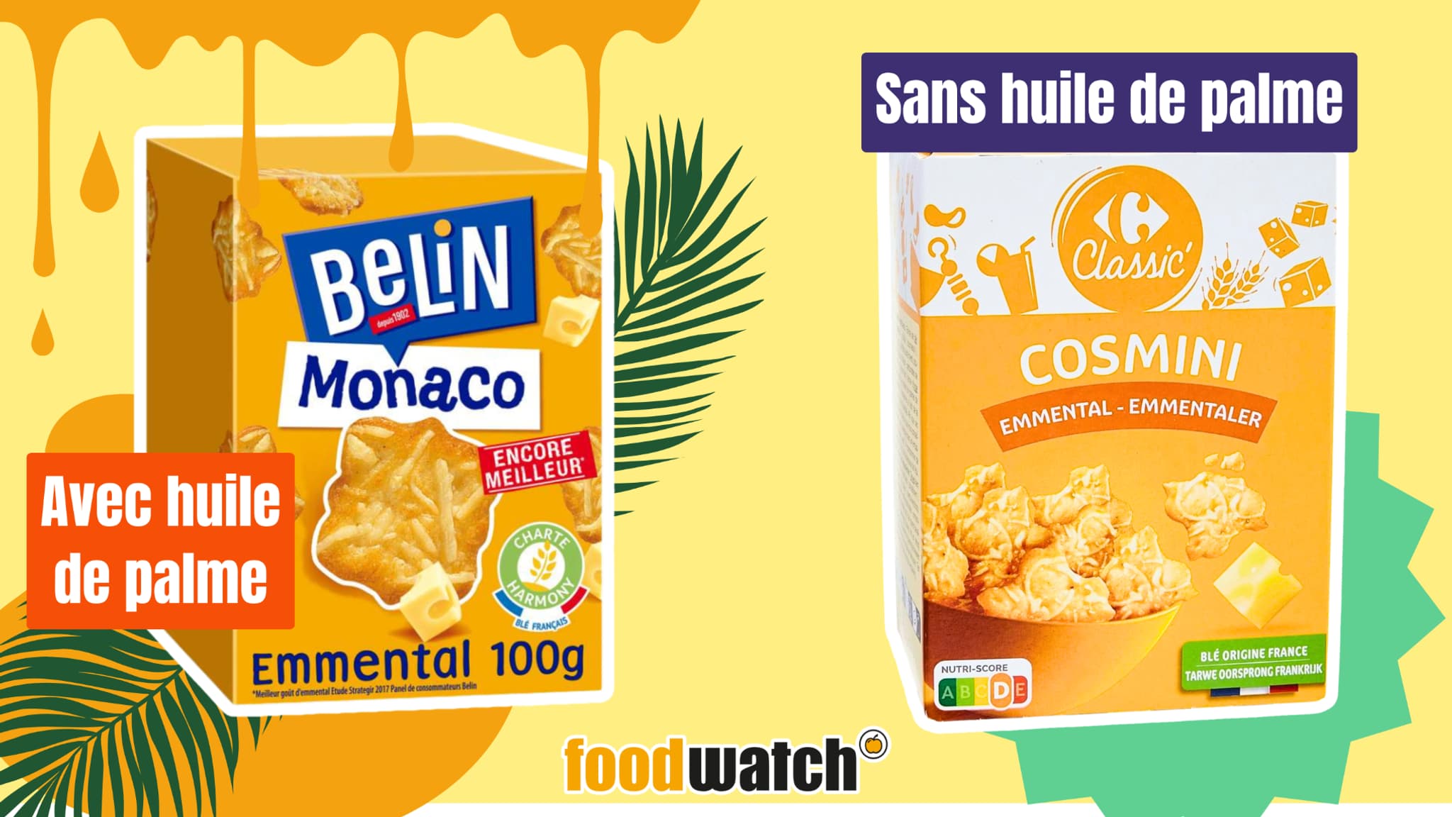 Biscuits apéritifs avec huile de palme et alternative Biscuits apéritifs avec huile de palme et alternative