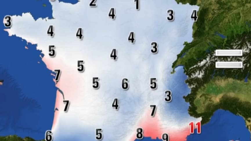 Les températures de ce mardi 11 janvier 2018 Les températures de ce mardi 11 janvier 2018