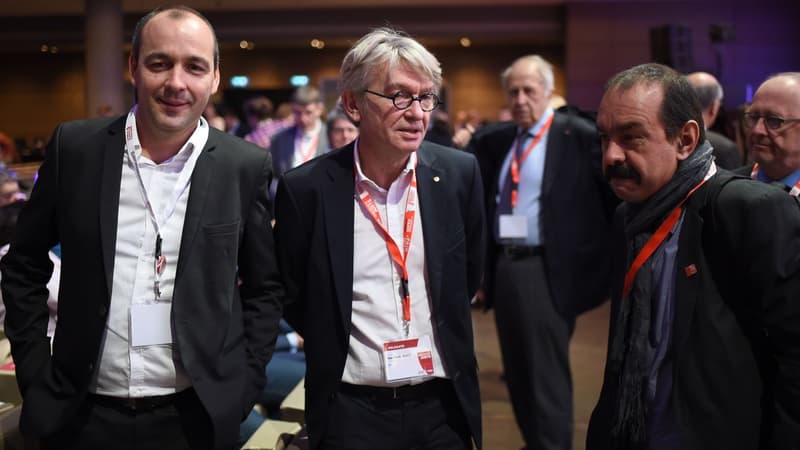 Laurent Berger (CFDT) , Jean-Claude Mailly (FO) et Philippe Martinez (CGT)