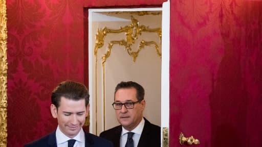 Le chancelier Sebastian Kurz et le vice-chancelier Christian Strache, le 18 décembre 2017