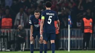 Kylian Mbappé et Marquinhos après l'élimination du PSG en demi-finale de Ligue des champions, 7 mai 2024