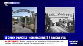 Le choix d'Angèle - L'hommage raté à Simone Veil à cause d'un portique trop proche de celui d'Auschwitz