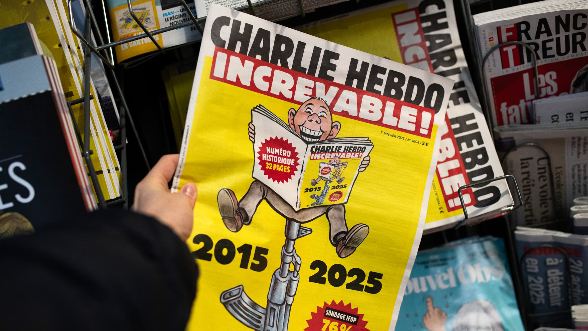 Le numéro spécial de Charlie Hebdo à paraître le mardi 7 janvier 2025, dix ans après l'attentat contre le journal satirique. Le numéro spécial de Charlie Hebdo à paraître le mardi 7 janvier 2025, dix ans après l'attentat contre le journal satirique.