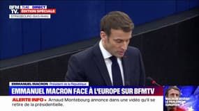 Emmanuel Macron devant le Parlement européen: "l'Europe a tenu fermement la barre durant la pandémie"