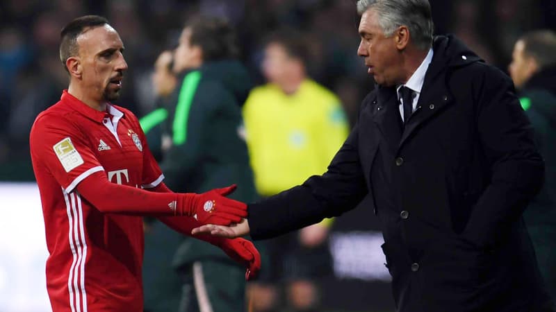 Franck Ribéry et Carlo Ancelotti