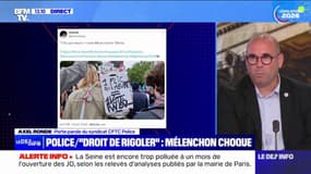 "Choquant": Axel Ronde, porte-parole du syndicat CFTC Police réagit aux propos de Jean-Luc Mélenchon qui a plaidé "le droit de rigoler" après des slogans appelant à la mort de policiers