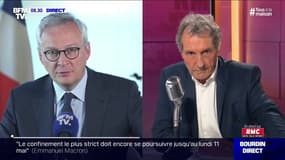 Allongement du confinement: Bruno Le Maire annonce sur RMC "une prévision de croissance à -8%"