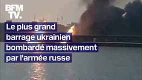Ukraine: les images du bombardement russe sur le plus grand barrage hydroélectrique du pays