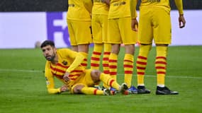 Jordi Alba face au Bayern Munich, en Ligue des champions.