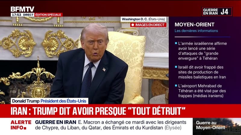 Donald Trump affirme qu'il était "certain" que l'Iran allait "attaquer en premier"