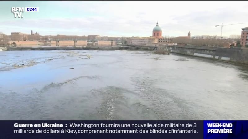 Toulouse: au coeur de l'hiver, la Garonne au plus bas