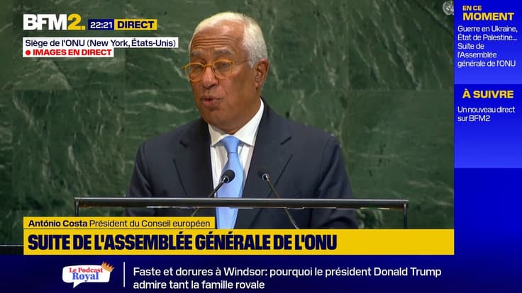 "C'est immoral": António Costa, président du Conseil européen, s'exprime sur la situation à Gaza devant l'ONU