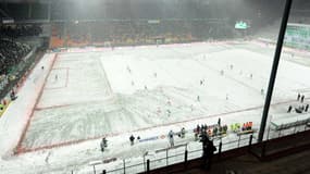 Geoffroy-Guichard sous la neige en 2013
