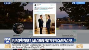 Européennes: Emmanuel Macron entre en campagne