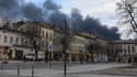 Bombardements à Lviv (Ukraine)