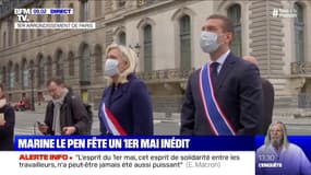 1er-mai: masqués, Marine Le Pen et Jordan Bardella rendent hommage à Jeanne d'Arc à Paris