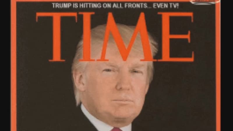 Fausse Une du magazine Time, affichée par Donald Trump dans ses clubs de golf.