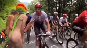 Le "chat-bite" d'Alexis Renard lors de la 5e étape du Tour de France.