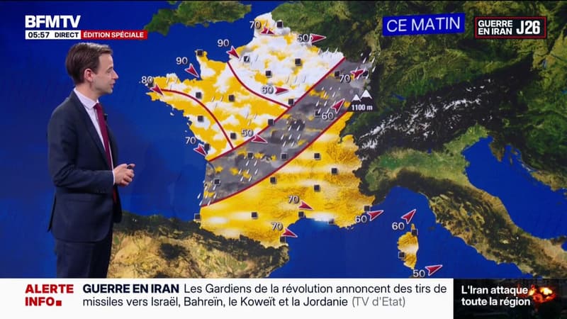 Un temps très instable ce mercredi avec de la pluie dans les régions centrales et une baisse des températures