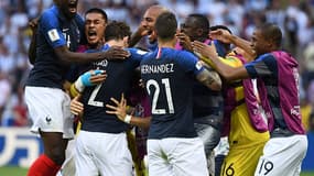 La joie des Bleus après le but de Pavard