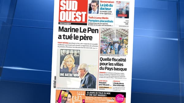 La une de Sud-Ouest, mardi. La une de Sud-Ouest, mardi.