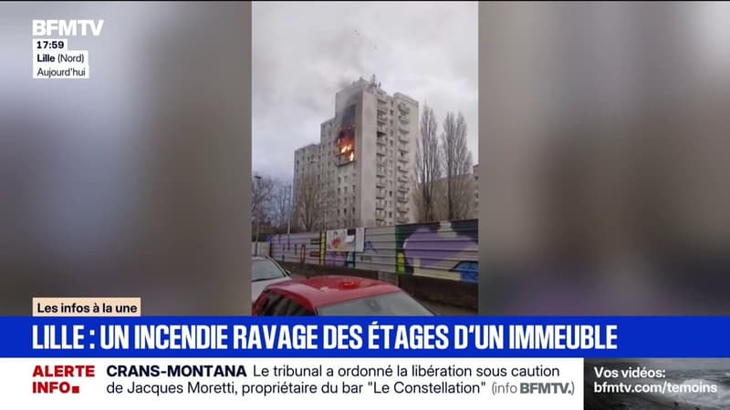 Lille: un incendie ravage des étages d'un immeuble