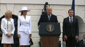 Donald Trump a rendu hommage au gendarme français lors de la visite d'Etat du président français à Washington.