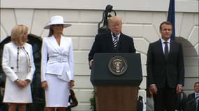 Donald Trump a rendu hommage au gendarme français lors de la visite d'Etat du président français à Washington.