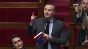 Le député RN Frédéric Falcon le 6 février 2025 à l'Assemblée nationale.