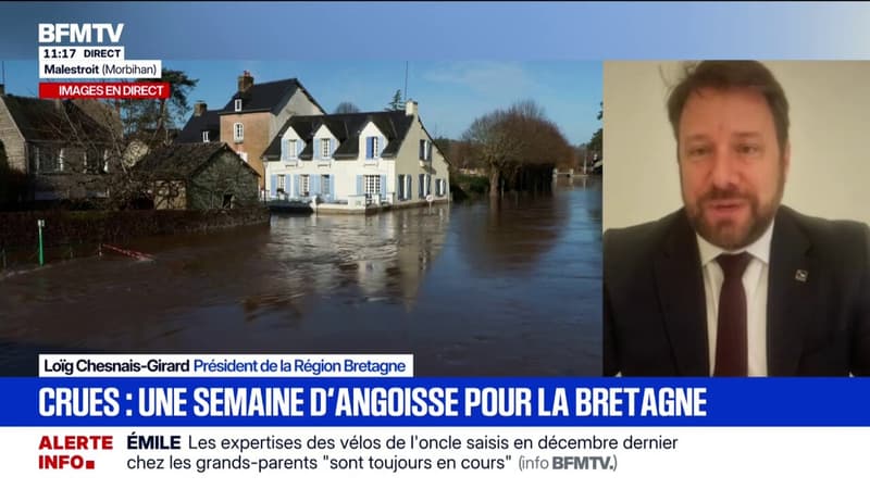 Inondations en Bretagne: "Il faut de la solidarité, de l'entraide et tenir bon", assure Loïg Chesnais-Girard, président de la région
