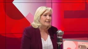 La présidente du groupe Rassemblement national à l'Assemblée nationale, Marine Le Pen, le lundi 23 janvier sur BFMTV et RMC.
