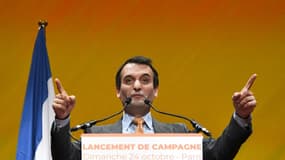 L'ex-Front national Florian Philippot lance sa campagne présidentielle, le 24 octobre 2021 à Aubervilliers
