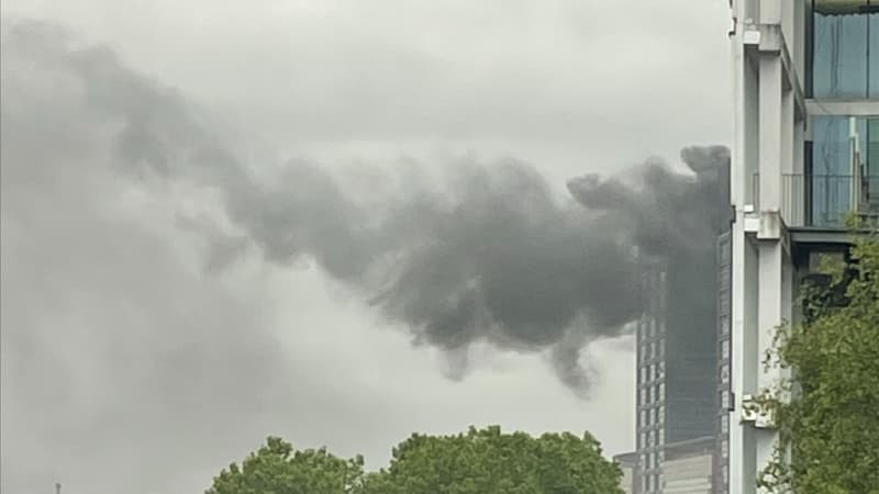 Un incendie s'est déclaré au sommet d'un immeuble d'Euralille ce jeudi 15 mai 2025, dégageant un panache de fumée noire