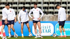 Dusan Vlahovic à l'entraînement avec la Serbie, le 13 juin 2024