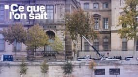 Le monte-charge qui a servi au vol de bijoux au musée du Louvre le dimanche 19 octobre 2025. 
