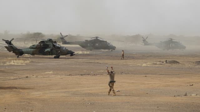 Un hélicoptère français Tigre, à une base des forces armées maliennes, le 27 mars 2019 (photo d'illustration)