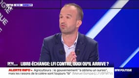Crise agricole: Manuel Bompard "souhaite qu'on mette en place un moratoire sur l'ensemble des accords de libre-échange" 