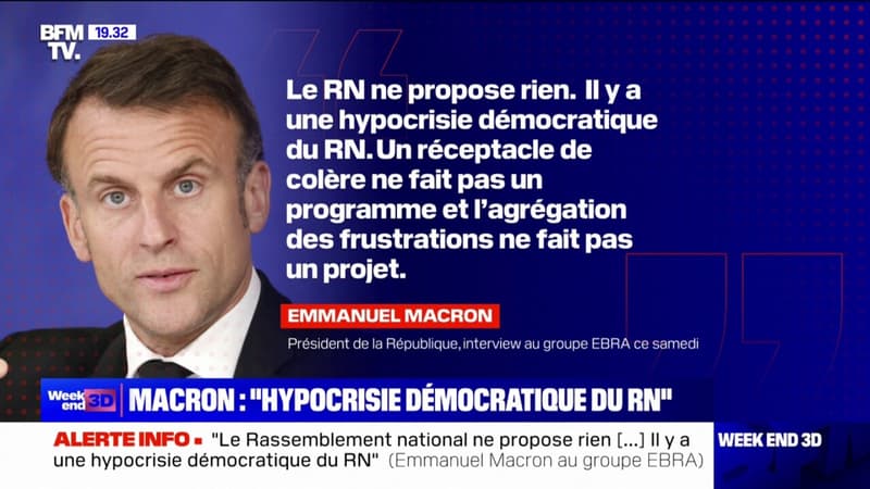 Élections européennes: &quot;Le RN ne propose rien&quot;, affirme Emmanuel Macron dans la presse