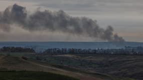 La fumée des combats dans la région de Donetsk. 