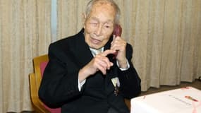 Le Japonais Sakari Momoi, doyen de l'humanité, dans un hôpital à Tokyo, le 13 septembre 2013