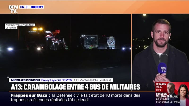 A13: un accident de la route impliquant quatre bus de la Garde républicaine fait 36 blessés dont un grave