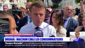 Trafics de drogue: à Marseille, Emmanuel Macron cible la responsabilité des consommateurs