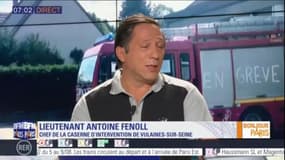 Les pompiers de Seine-et-Marne en grève: "rien que pour le mois d'août, dans le département, il nous manque une centaine de sapeurs-pompiers par jour", explique le lieutenant Antoine Fenoll, chef de la caserne d'intervention de Vulaines-sur-Seine