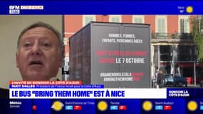 Otages du Hamas: le bus "bring them home" à Nice