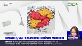 Var: quatre massifs fermés ce mercredi en raison du risque d'incendie